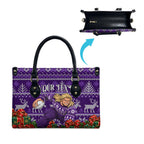 Personalized Dockers Football Christmas Leather Bag Australian Football Mascot - Ugly Xmas Pattern Festive
