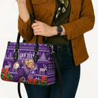 Personalized Dockers Football Christmas Leather Bag Australian Football Mascot - Ugly Xmas Pattern Festive