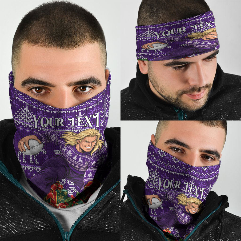 Personalized Dockers Football Christmas Neck Gaiter Australian Football Mascot - Ugly Xmas Pattern Festive