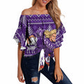 Personalized Dockers Football Christmas Off Shoulder Wrap Waist Top Australian Football Mascot - Ugly Xmas Pattern Festive