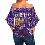 Personalized Dockers Football Christmas Off Shoulder Wrap Waist Top Australian Football Mascot - Ugly Xmas Pattern Festive