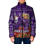 Personalized Dockers Football Christmas Padded Jacket Australian Football Mascot - Ugly Xmas Pattern Festive