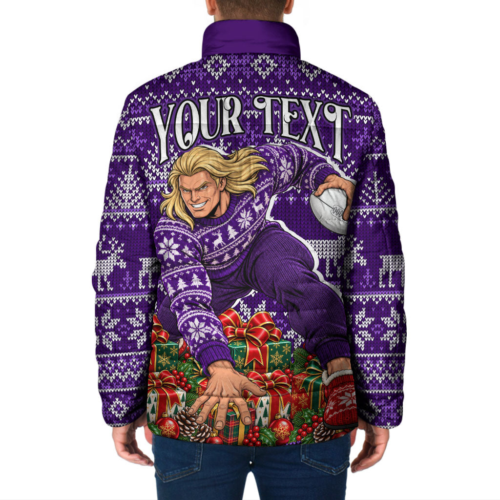 Personalized Dockers Football Christmas Padded Jacket Australian Football Mascot - Ugly Xmas Pattern Festive