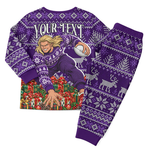 Personalized Dockers Football Christmas Pajama Set Australian Football Mascot - Ugly Xmas Pattern Festive
