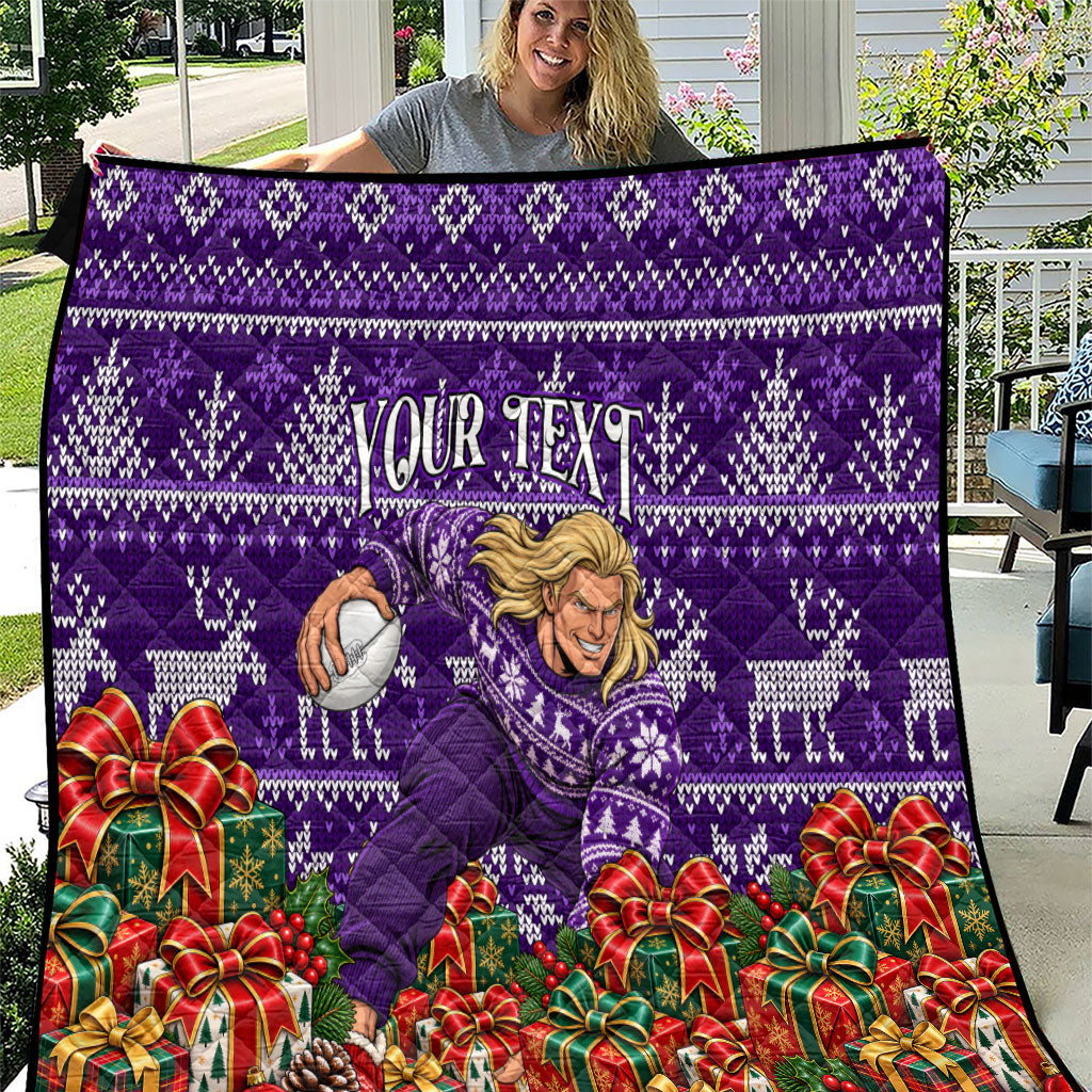 Personalized Dockers Football Christmas Quilt Australian Football Mascot - Ugly Xmas Pattern Festive