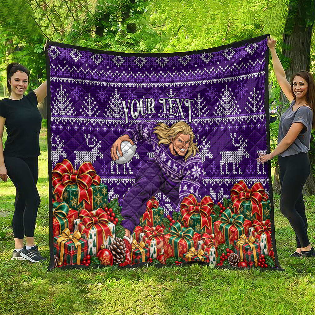 Personalized Dockers Football Christmas Quilt Australian Football Mascot - Ugly Xmas Pattern Festive