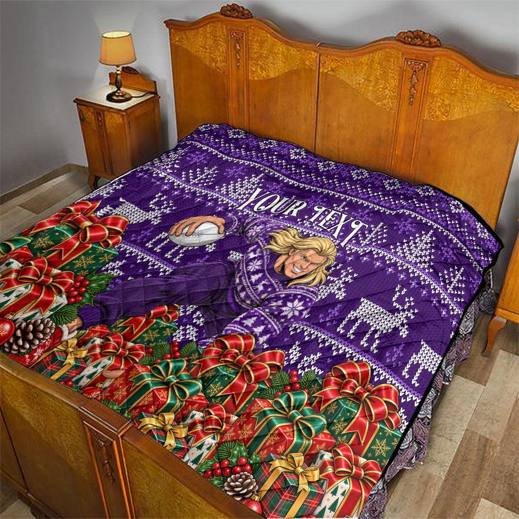 Personalized Dockers Football Christmas Quilt Australian Football Mascot - Ugly Xmas Pattern Festive