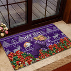 Personalized Dockers Football Christmas Rubber Doormat Australian Football Mascot - Ugly Xmas Pattern Festive