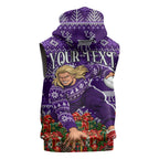 Personalized Dockers Football Christmas Sleeveless Hoodie Australian Football Mascot - Ugly Xmas Pattern Festive