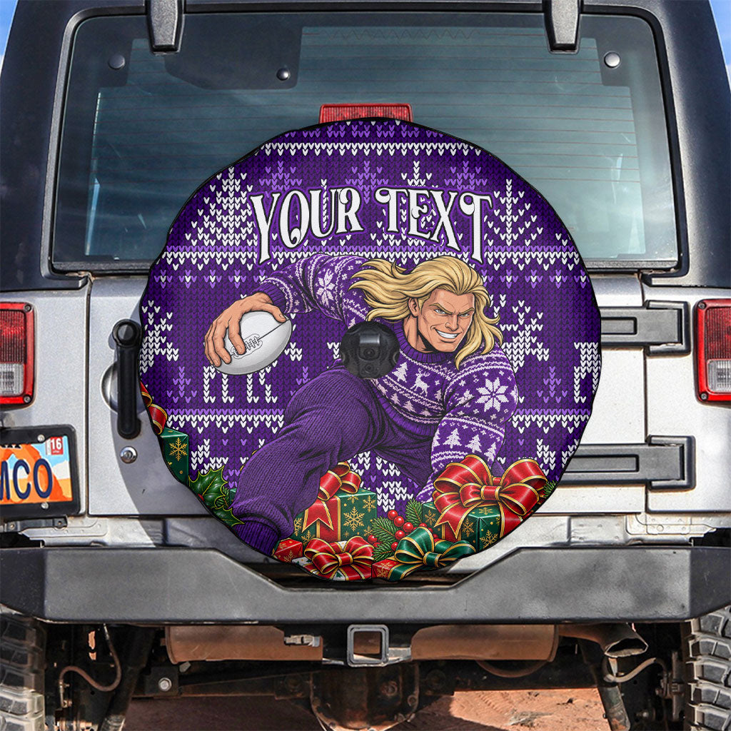 Personalized Dockers Football Christmas Spare Tire Cover Australian Football Mascot - Ugly Xmas Pattern Festive