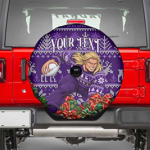 Personalized Dockers Football Christmas Spare Tire Cover Australian Football Mascot - Ugly Xmas Pattern Festive