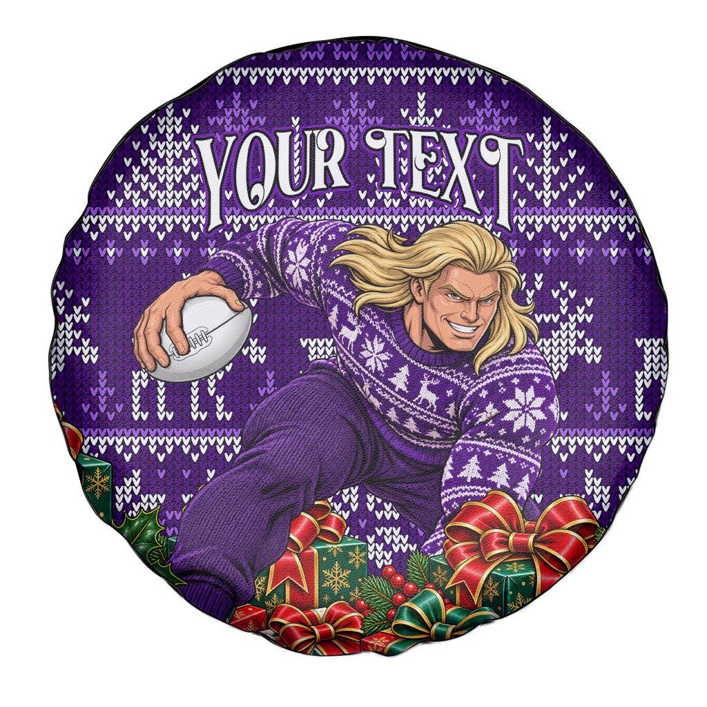Personalized Dockers Football Christmas Spare Tire Cover Australian Football Mascot - Ugly Xmas Pattern Festive