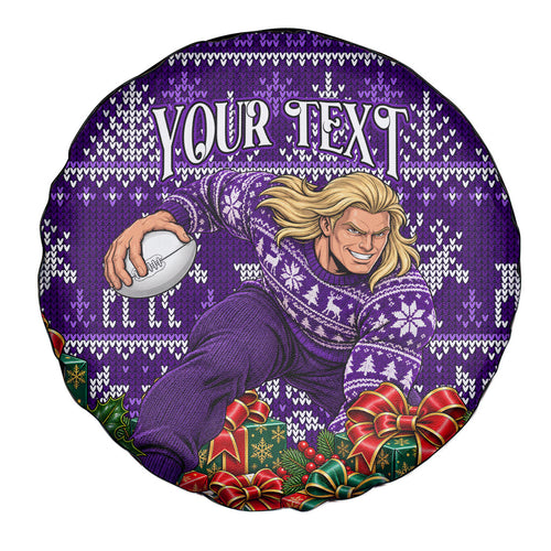 Personalized Dockers Football Christmas Spare Tire Cover Australian Football Mascot - Ugly Xmas Pattern Festive