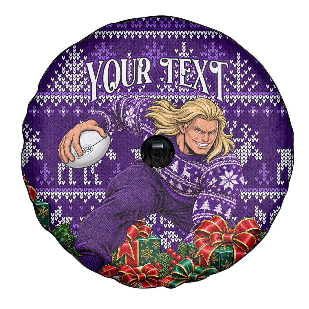 Personalized Dockers Football Christmas Spare Tire Cover Australian Football Mascot - Ugly Xmas Pattern Festive