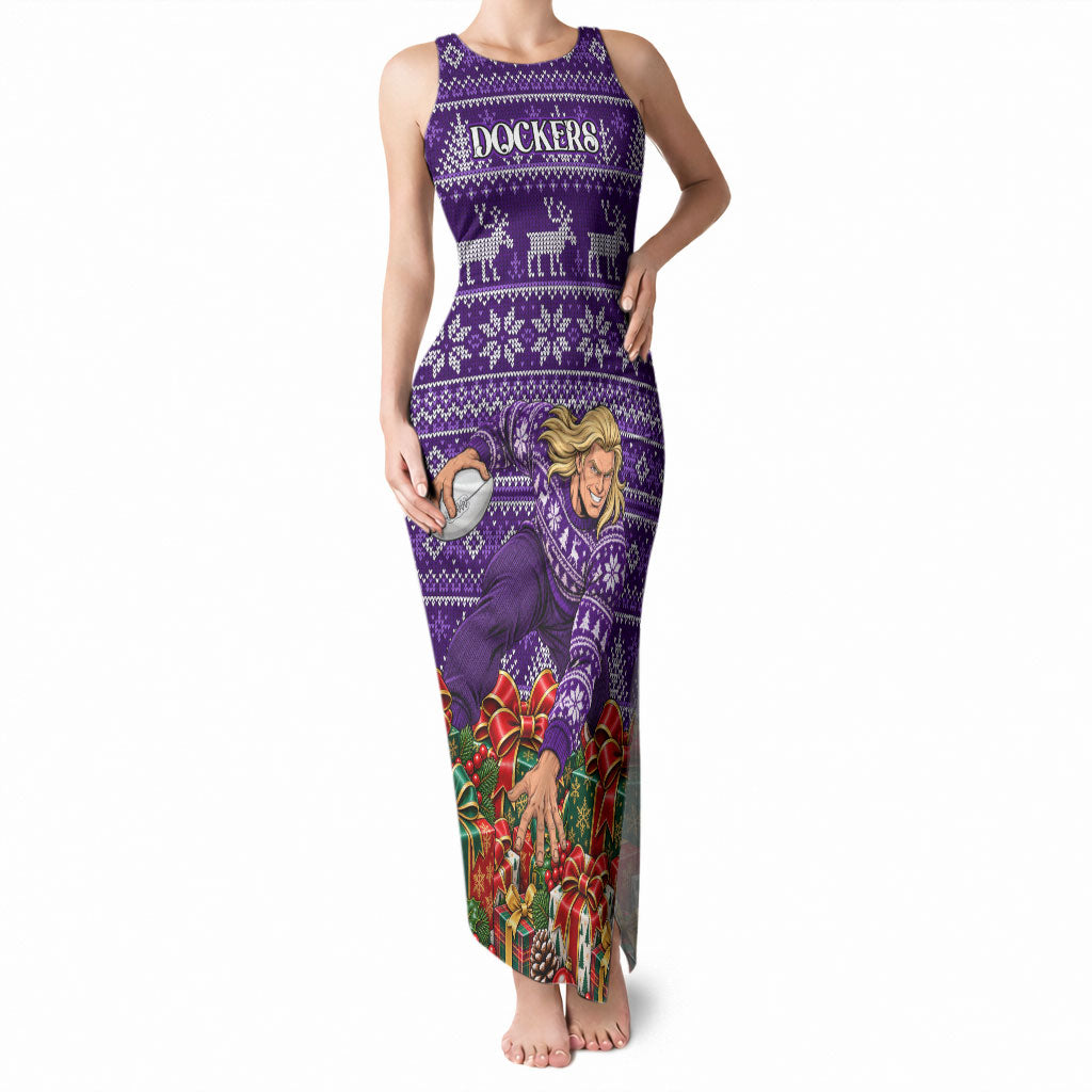 Personalized Dockers Football Christmas Tank Maxi Dress Australian Football Mascot - Ugly Xmas Pattern Festive