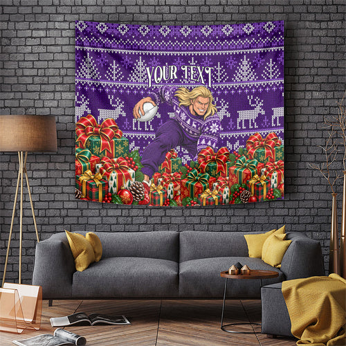 Personalized Dockers Football Christmas Tapestry Australian Football Mascot - Ugly Xmas Pattern Festive