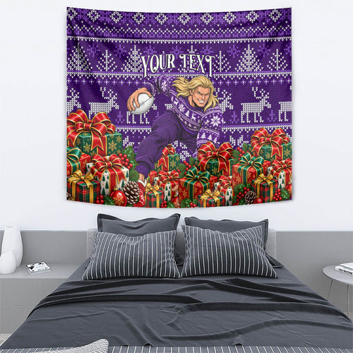Personalized Dockers Football Christmas Tapestry Australian Football Mascot - Ugly Xmas Pattern Festive