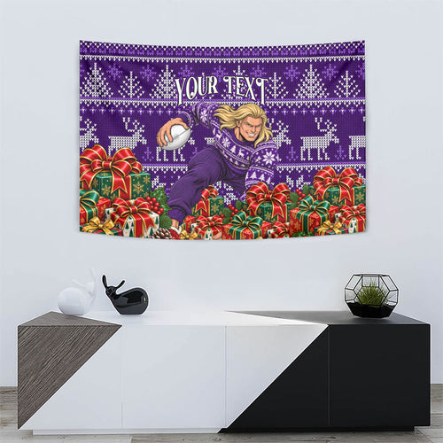 Personalized Dockers Football Christmas Tapestry Australian Football Mascot - Ugly Xmas Pattern Festive