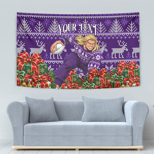 Personalized Dockers Football Christmas Tapestry Australian Football Mascot - Ugly Xmas Pattern Festive