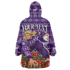 Personalized Dockers Football Christmas Wearable Blanket Hoodie Australian Football Mascot - Ugly Xmas Pattern Festive