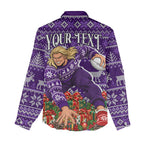 Personalized Dockers Football Christmas Women Casual Shirt Australian Football Mascot - Ugly Xmas Pattern Festive