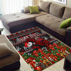 Personalized Bombers Football Christmas Area Rug Australian Football Mascot - Ugly Xmas Pattern Festive