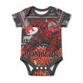 Personalized Bombers Football Christmas Baby Onesie Australian Football Mascot - Ugly Xmas Pattern Festive