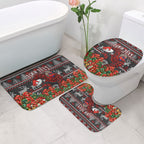 Personalized Bombers Football Christmas Bathroom Set Australian Football Mascot - Ugly Xmas Pattern Festive