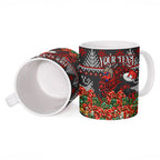 Personalized Bombers Football Christmas Ceramic Mug Australian Football Mascot - Ugly Xmas Pattern Festive