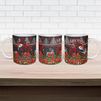 Personalized Bombers Football Christmas Ceramic Mug Australian Football Mascot - Ugly Xmas Pattern Festive