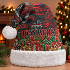 Bombers Football Christmas Santa Hat Australian Football Mascot - Ugly Xmas Pattern Festive