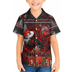 Personalized Bombers Football Christmas Hawaiian Shirt Australian Football Mascot - Ugly Xmas Pattern Festive