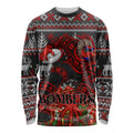 Personalized Bombers Football Christmas Long Sleeve Shirt Australian Football Mascot - Ugly Xmas Pattern Festive
