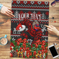 Personalized Bombers Football Christmas Puzzle Australian Football Mascot - Ugly Xmas Pattern Festive