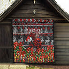 Personalized Bombers Football Christmas Quilt Australian Football Mascot - Ugly Xmas Pattern Festive