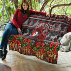 Personalized Bombers Football Christmas Quilt Australian Football Mascot - Ugly Xmas Pattern Festive
