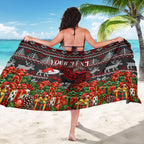 Personalized Bombers Football Christmas Sarong Australian Football Mascot - Ugly Xmas Pattern Festive