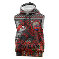 Personalized Bombers Football Christmas Sleeveless Hoodie Australian Football Mascot - Ugly Xmas Pattern Festive