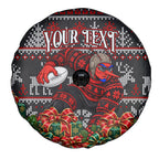 Personalized Bombers Football Christmas Spare Tire Cover Australian Football Mascot - Ugly Xmas Pattern Festive