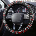 Bombers Football Christmas Steering Wheel Cover Australian Football Mascot - Ugly Xmas Pattern Festive