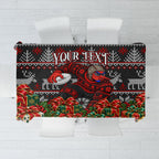 Personalized Bombers Football Christmas Tablecloth Australian Football Mascot - Ugly Xmas Pattern Festive