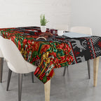 Personalized Bombers Football Christmas Tablecloth Australian Football Mascot - Ugly Xmas Pattern Festive