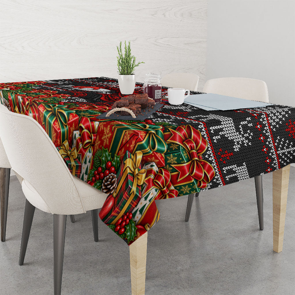Personalized Bombers Football Christmas Tablecloth Australian Football Mascot - Ugly Xmas Pattern Festive