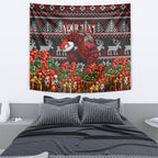 Personalized Bombers Football Christmas Tapestry Australian Football Mascot - Ugly Xmas Pattern Festive