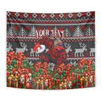 Personalized Bombers Football Christmas Tapestry Australian Football Mascot - Ugly Xmas Pattern Festive