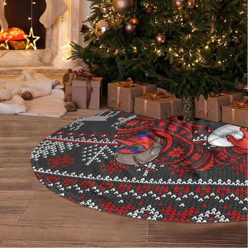 Bombers Football Christmas Tree Skirt Australian Football Mascot - Ugly Xmas Pattern Festive