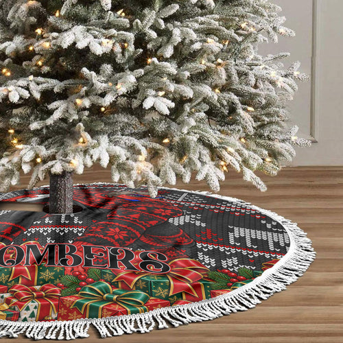 Bombers Football Christmas Tree Skirt Australian Football Mascot - Ugly Xmas Pattern Festive