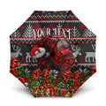 Personalized Bombers Football Christmas Umbrella Australian Football Mascot - Ugly Xmas Pattern Festive