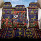 Personalized Adelaide Football Christmas Back Car Seat Cover Australian Football Mascot - Ugly Xmas Pattern Festive
