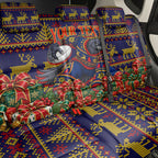 Personalized Adelaide Football Christmas Back Car Seat Cover Australian Football Mascot - Ugly Xmas Pattern Festive